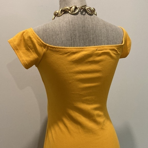 Revamped Mustard Yellow Cut-Out Dress Large - Picture 8 of 13